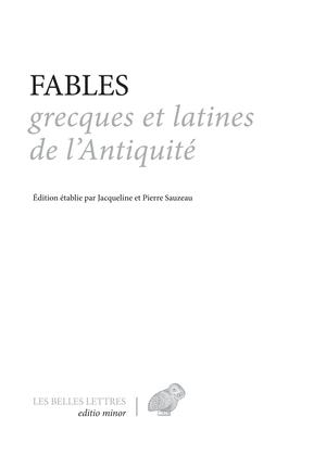 Fables grecques et latines de l'Antiquité | Sauzeau, Jacqueline