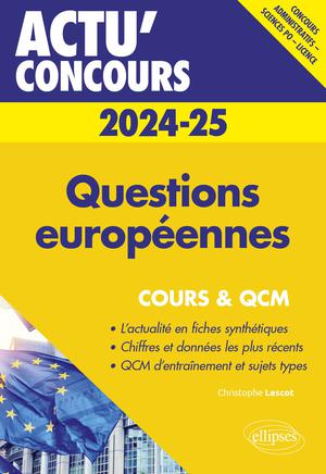 Questions européennes 2024-2025 - Cours et QCM | Lescot, Christophe