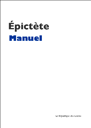 Manuel d'Épictète | Epictète