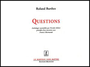 Questions | Barthes, Roland