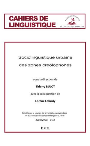 Sociolinguistique urbaine des zones créolophones | Bulot, Thierry