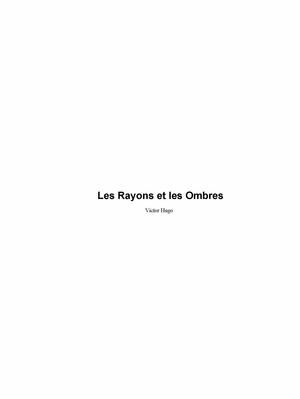 Les rayons et les ombres | Hugo, Victor