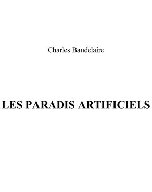 Les paradis artificiels | Baudelaire, Charles