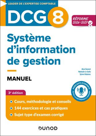 Cover of DCG 8 Système d'information de gestion - Manuel - Réforme 2026-2027 Ed. 3