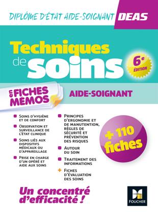 Cover of Techniques de soins en fiches mémos - DEAS Diplôme d'Etat Aide-Soignant Ed. 6