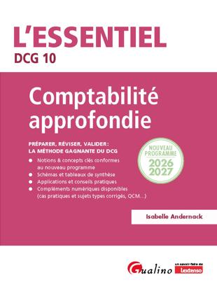 Cover of DCG 10 - Comptabilité approfondie : Nouveau programme 2026 2027  Ed. 1