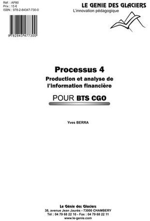 Cover of Processus 4 - Production et analyse de l'information financière - BTS CGO