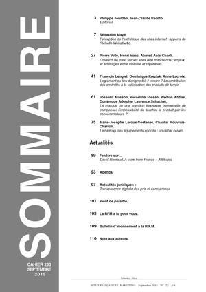 Revue française du marketing numéro 253